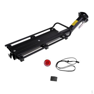 30KG Ισχυρό κράμα πίσω θήκης ποδηλάτου τσάντα μεταφοράς αποσκευών ράφι ποδηλάτου ποδηλατικού καθίσματος Μαύρο