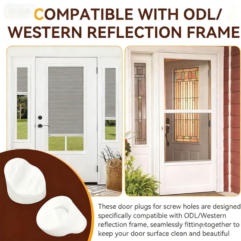 50lots Silicone Hole Covers Flush Entry Door Frame Plugs for Door Frame Repairs and Hardwares Projects