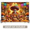 1 Day of the Dead Background Banner - Bright Sugar Skull Altar Design, Durable Polyester, Home Decoration