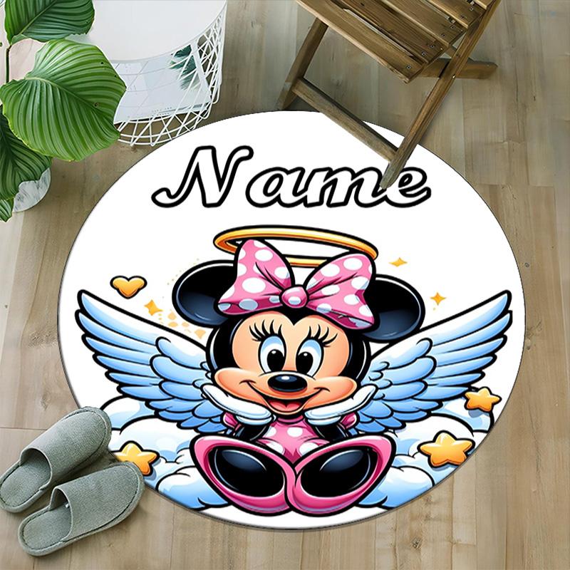 Customizable Minnie (18) Round Non-Slip Carpet - Ideal for Garden, Picnic, Office, Perfect for Decoration, Suitable For All Seasons