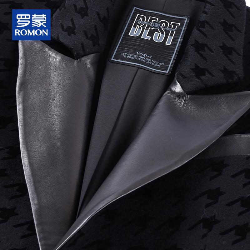 ROMON Men's Luxury 100% Wool Double-Faced Overcoat