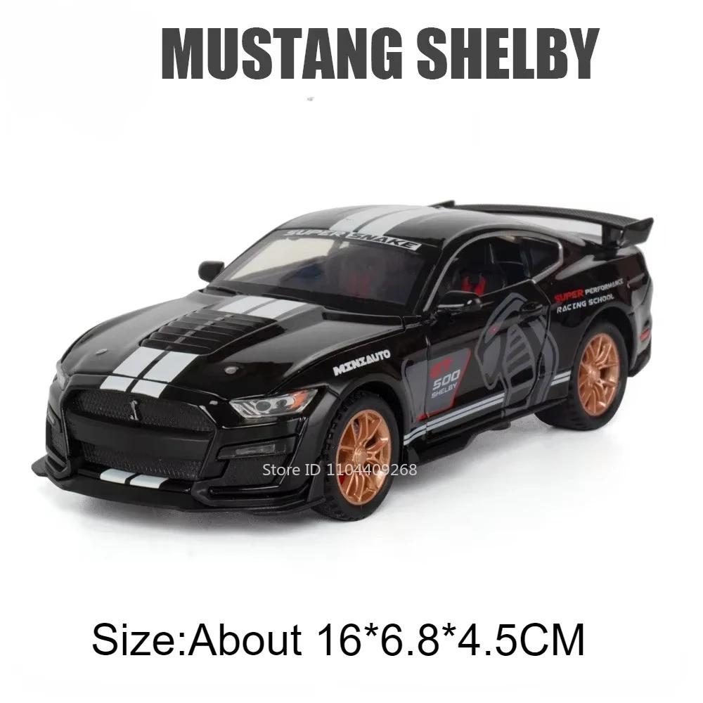 1:32 Mustang GT500 Charger 1970 Alloy Car Model Toy Sound and Light Feedback Ornaments Collection Models Children's Toys Gifts