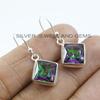 Mystic Topaz Earrings, Handmade Earrings for Her, 925 Sterling Silver Square Topaz Earring, Birthday Gift, Gift for Friends