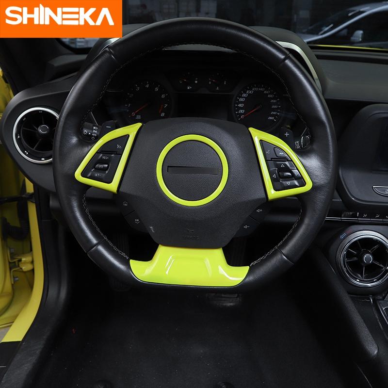 SHINEKA Interior Mouldings For Chevrolet Camaro 2017 Up Car Steering Wheel Decoration Cover Trim Sticker Accessories Car