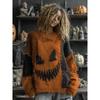 Halloween 3D Digital Print Womens Loose Fit Crew Neck Sweatshirt Soft Comfortable Casual Streetwear