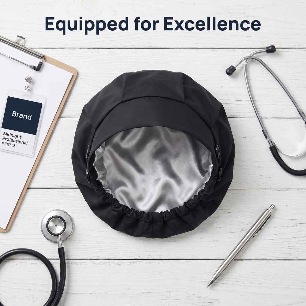 Creative Bouffant Chemo Cap High Elastic Protective Nurse Work Cap Soft Satin Lining Double-layer Turban Hat Daily Use