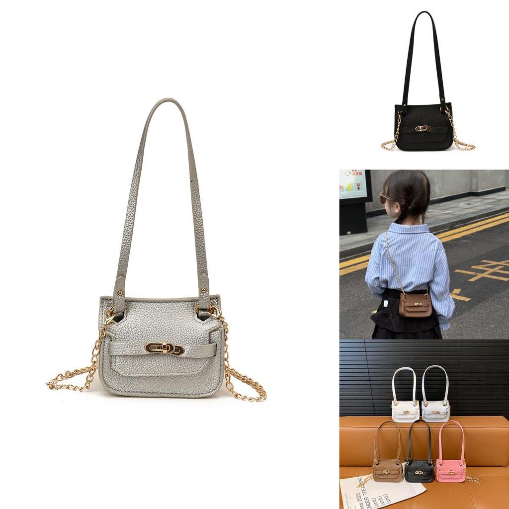 Simple Solid Color Shoulder Crossbody Bag With Chain Design For Daily Use