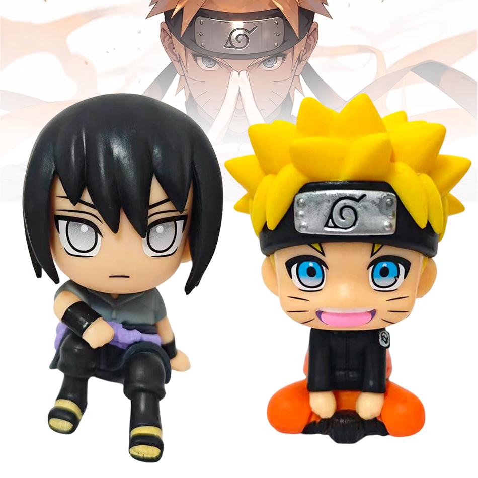 9cm Naruto Anime Figure Naruto/Kakashi /Sasuke/ItachiAction Figure Kawaii Q Version Figurine Car Decoration Model Xmas Toy Gift