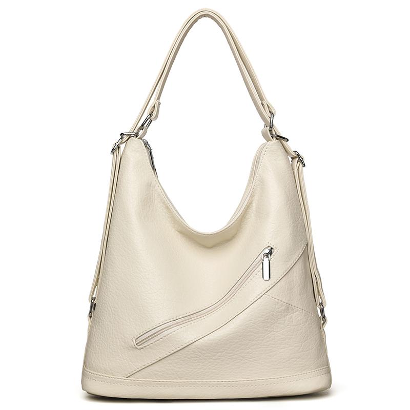

Tote Bag Women s Shoulder Crossbody Bag Large Capacity Multi-use PU Backpack бежевий