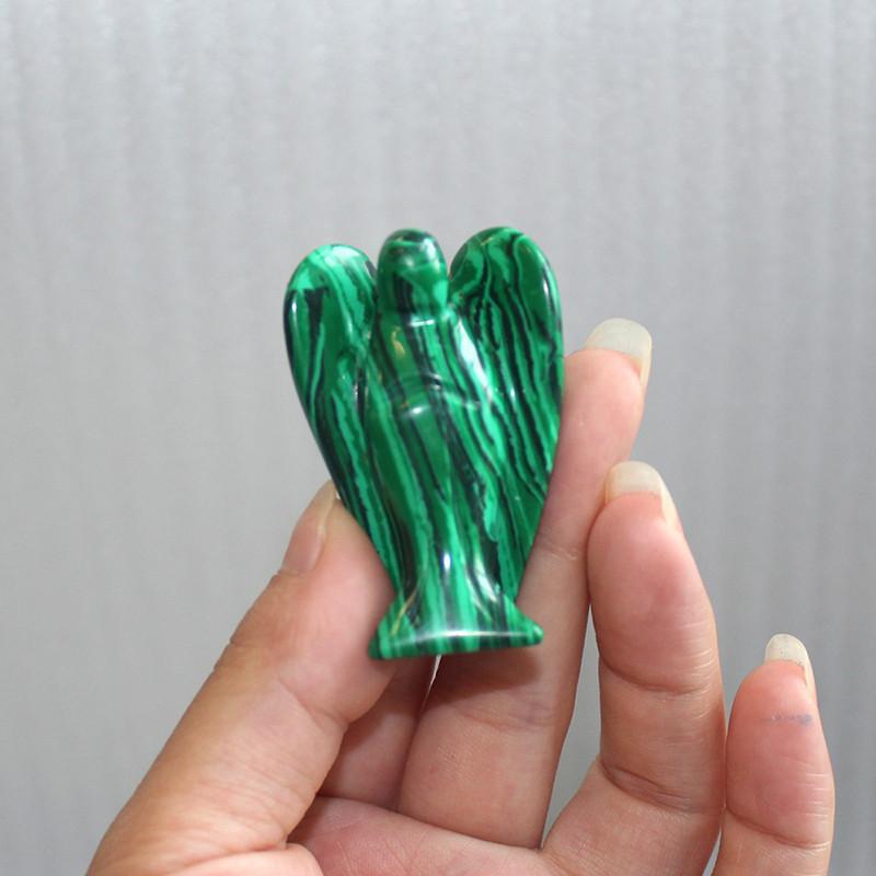 Exquisite Natural Gemstone Healing Crystal Carved Pocket Guardian Angel For Home Decor Gift