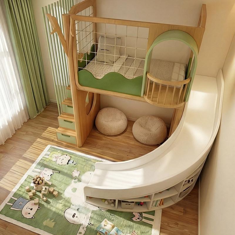 Solid wood children's room Tree house Under the bed Cabinet Multifunctional corner slide Children's room