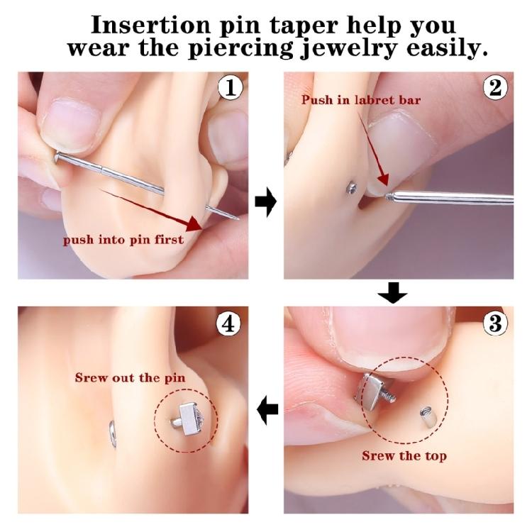 Edelstahl Piercing Kugelgreifer und Einführwerkzeug Set Piercing Zubehör Geeignet für Schmuckwechsel