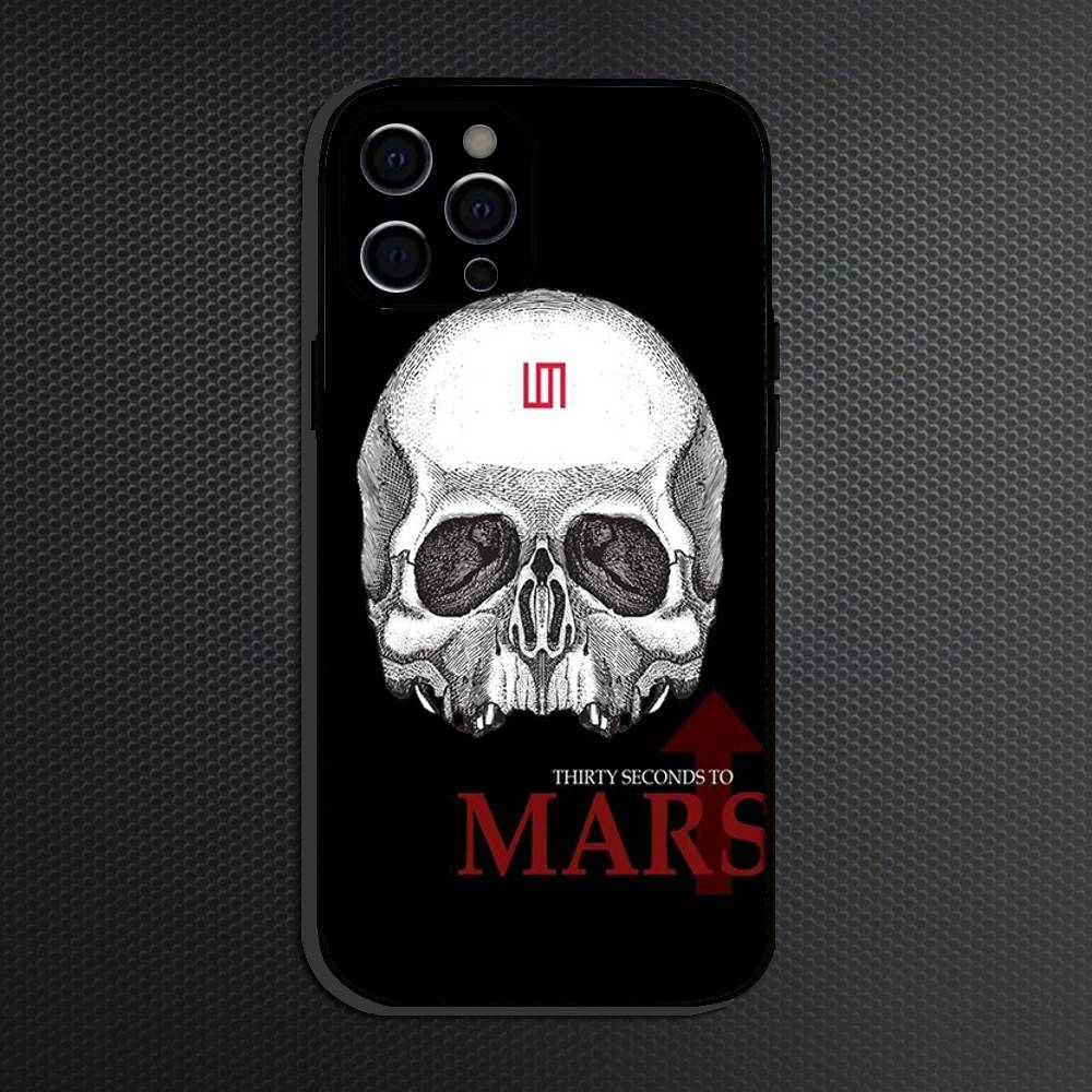 Thirty S-Second To Mars 30stm Phone Case For iPhone 16,15,14,13,12,11 Plus,Pro Max, Soft Silicone Black Cover
