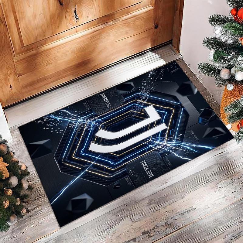 Tappeto in Flanella Stampato Juventus FC Antiscivolo Morbido Poliestere Tappeto per Pavimento Tappetino Decorativo per Interni per Camera da Letto Soggiorno Divano