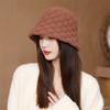 Winter Japanese Style Lazy Rabbit Velvet Bucket Hat for Women Korean Fashion Twist Pleated Warm Fisherman Hat Versatile Solid Color Cold Hat