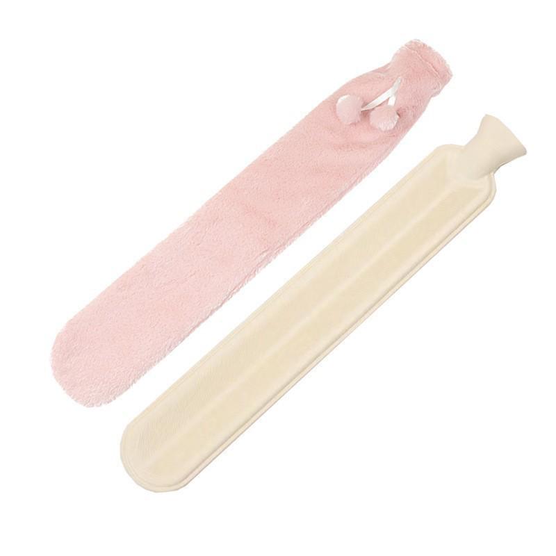 Long Hot Water Bottle with Plush Cover - Explosion-Proof, Large Capacity Hand and Bed Warmer.