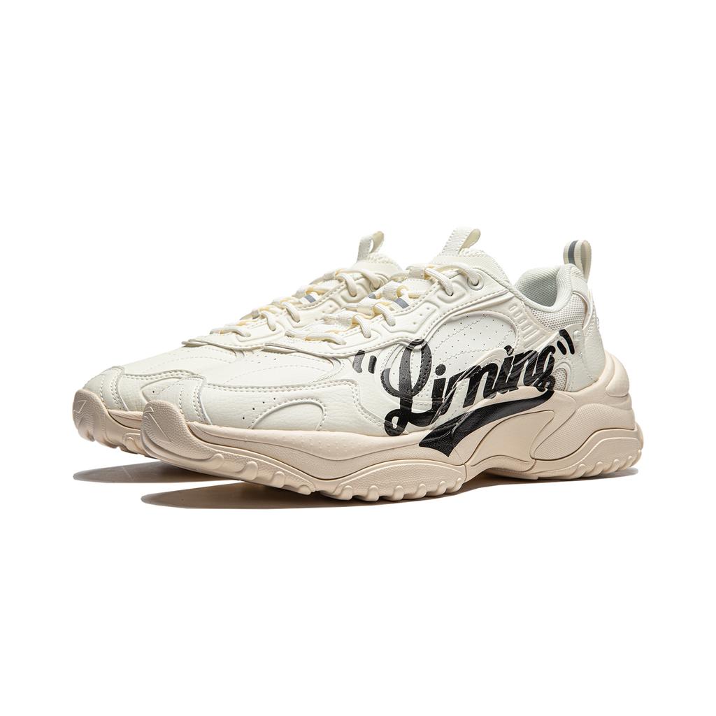 Li Ning Churui Comfortable Versatile Thick Sole Height Increasing Non-Slip Wear-Resistant Low-Top Casual Shoes Men sneakers Off-White AGCU191-5