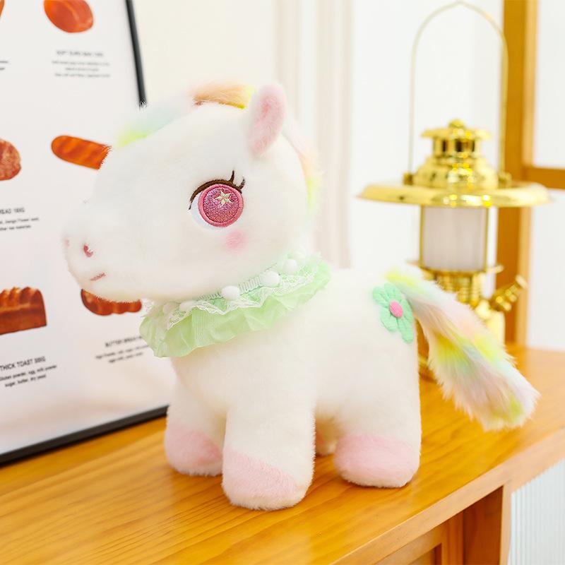 

Новая милая красочная плюшевая игрушка пони, радужный пони, кукла-украшение, кукла для девочки, детская кукла, подарок 20cm（150g）