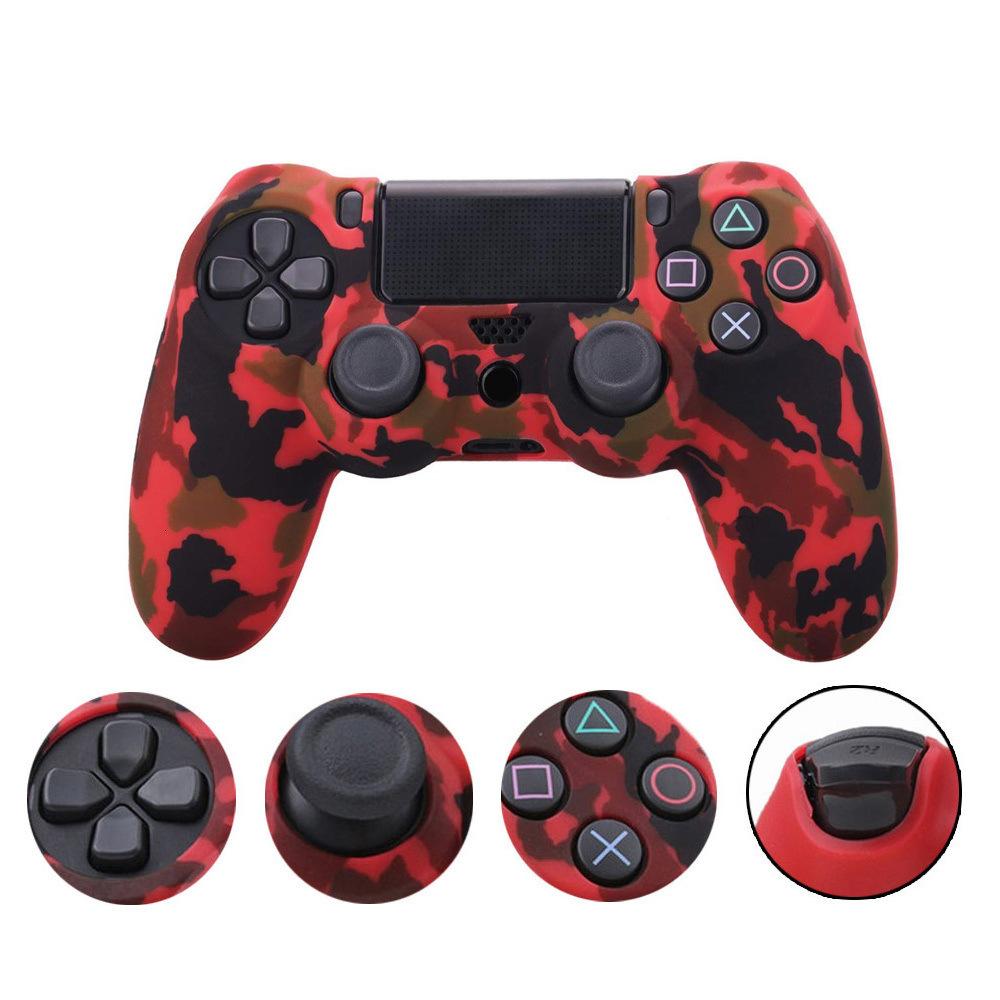 Weiche Silikon-Schutzhülle Kompatibel mit PS4 Game Controller Anti-Rutsch-Abdeckung Mit Daumenkappen