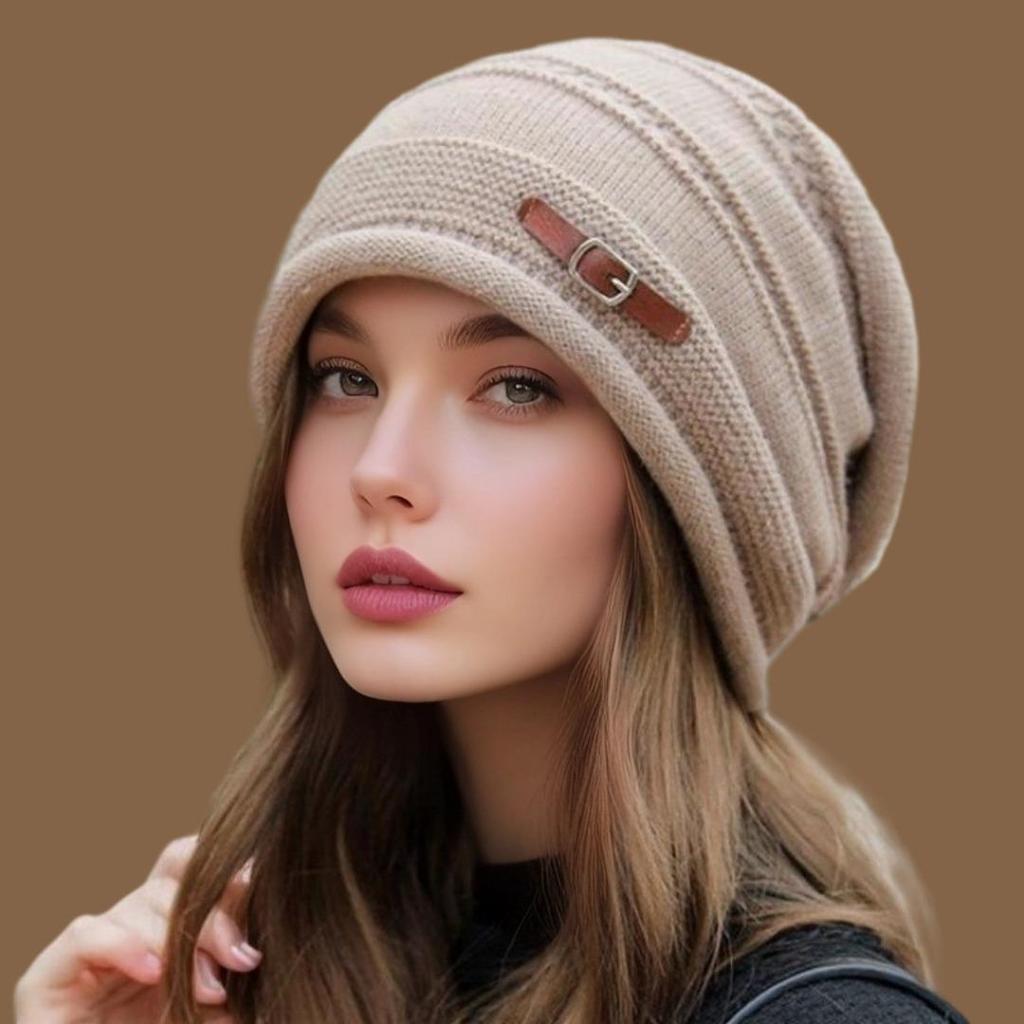 Women's Fashion: Versatile Slouchy Beanie for Big Head - Velvet & Thick Wool Knitted for Fall/Winter