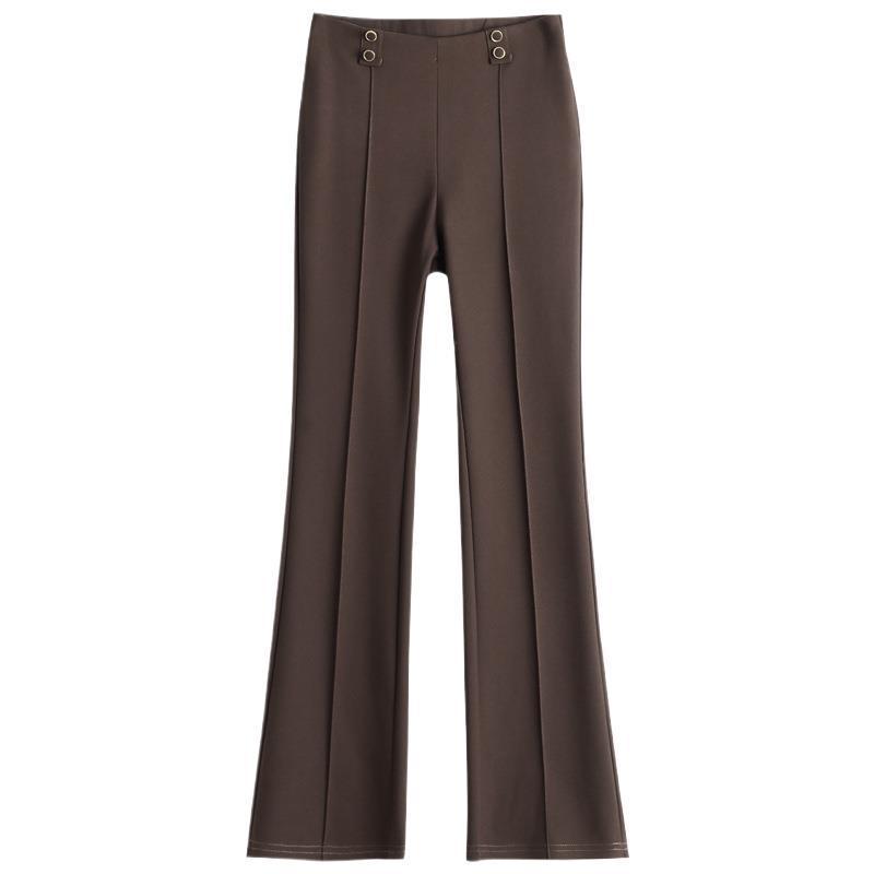 Brand Elastic Back Waist Casual Micro-Pull Pants Women'S Autumn New Fashion Simple Slim And Thin Commuter Trousers