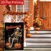 2D Flat, 2D Flat Rocking Chair Skeleton Drinking Coffee Halloween Garden Flag_4-28x40 Inch Outdoor Garden Flag Double-sided Home Decoration Courtyard