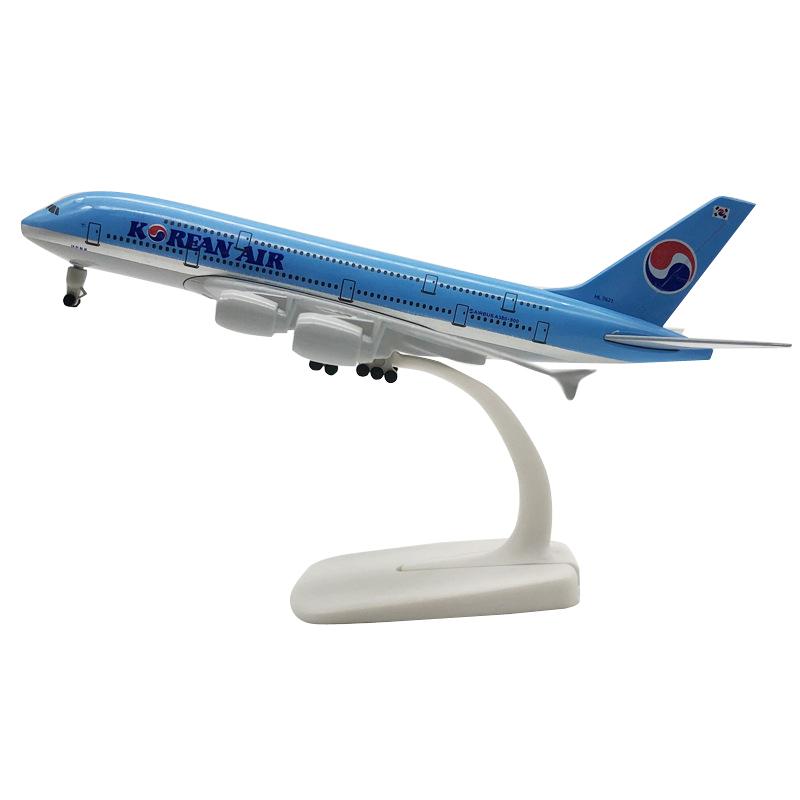 

1/300 Scale 20CM Korean Air Airbus 380 Aircraft Model Planel Airplane Diecast Metal Planes Collect Gifts синий