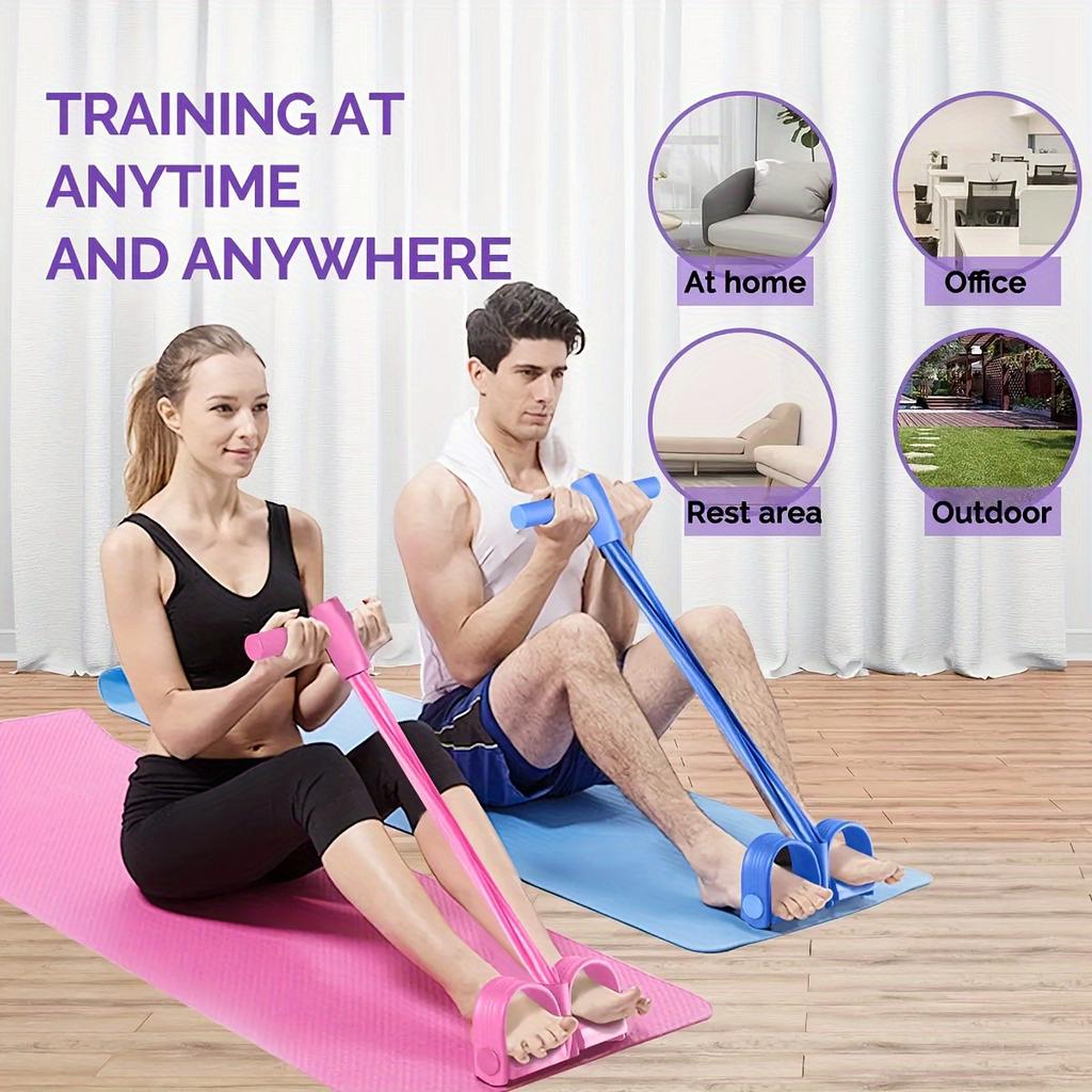 Foot Pedal Tension Bands Home Gym Resistance Bands 4 Elastic Pull Straps Tension Rope For Full Body Workouts And Abdominal