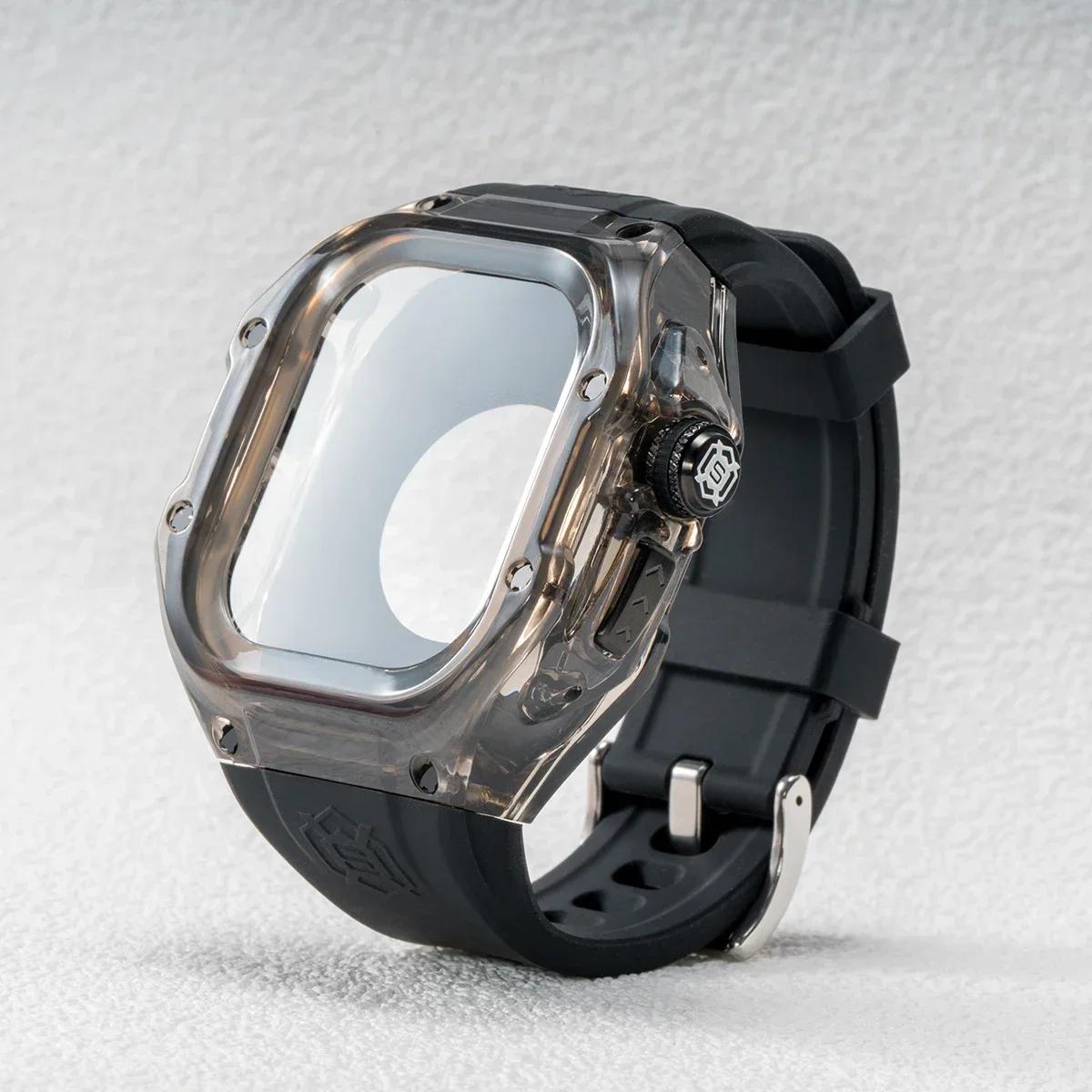 

Новый комплект для модификации Спортивный силиконовый ремешок для Apple Watch Ultra2 49 мм Прозрачный чехол Correa для IWatch 9 49 мм Браслет Аксессуары For Ultra 2 49mm