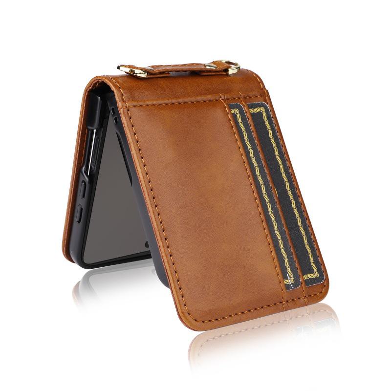 Leder Crossbody Tasche für Samsung Galaxy Z Flip 7/6/5/4 5G - Flip Phone Hülle für Damen