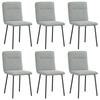 VidaXL Dining Chairs Set of 6 Light Grey Velvet, Chair, Living Room Chair, Accent Chair, Kitchen Chair, Seat of 3315579