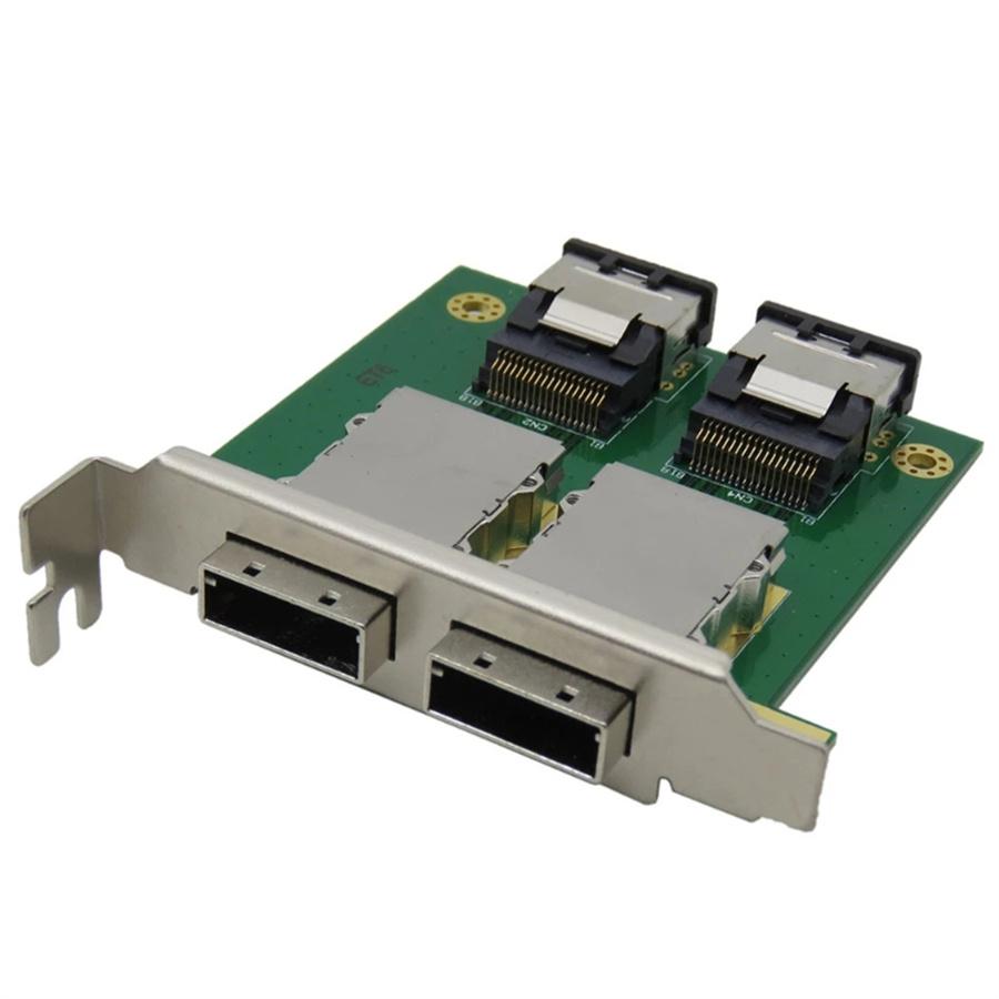 1x Mini SAS26p SAS-SFF-8087 To SFF-8088 Adapter Board In PCI Bracket SAS36P-26P