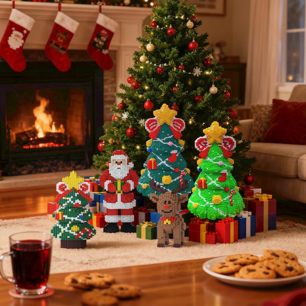 Christmas Building  , Christmas Tree,  Claus Puzzle Building Toys, Adult High-Difficulty Puzzles