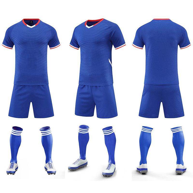 A Short-sleeved Football Training Jersey, a Football Jersey Set for Men and Women, and Short Sleeves Can Be Printed for Cross-border Children's 