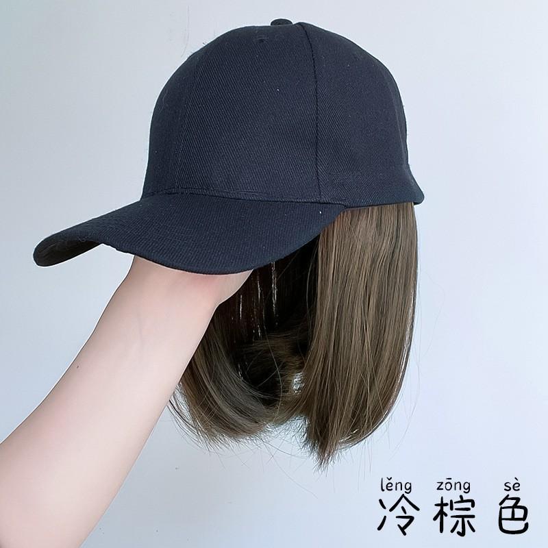 Wig Hat Combo Women Short Bob Baseball Cap Fashion