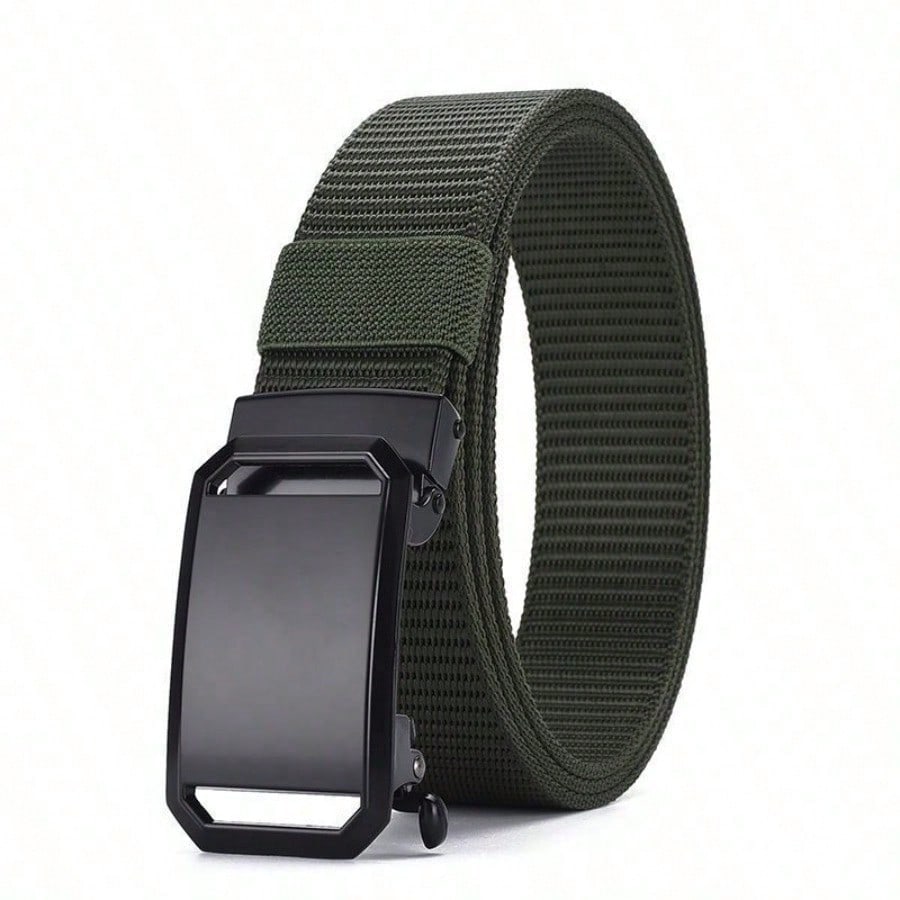 Alloy Automatic Buckle Elastic Canvas Fashionable and Versatile Tactical Belt Men's Jeans Belt