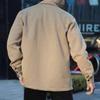 Men's Warm Jacket Small Square Fabric Design Autumn Clothing Fashion Outwear Solid Color Casual Multi-pocket Long Sleeve Top