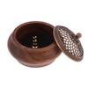 1Pc Walnut Retro Solid Wood Round Incense Burner High-End Atmospheric Home Indoor Incense Burner Chinese Creative Ornaments