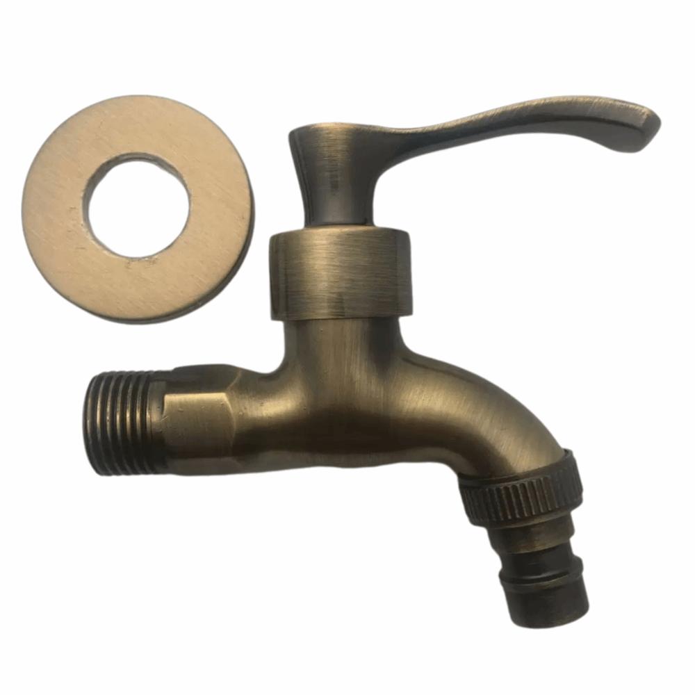Zinc Zinc Zinc Alloy Antique Tap Bronze Finish Wall Mounted Bibcock Washing Machine Faucet  Washing Machine style 1