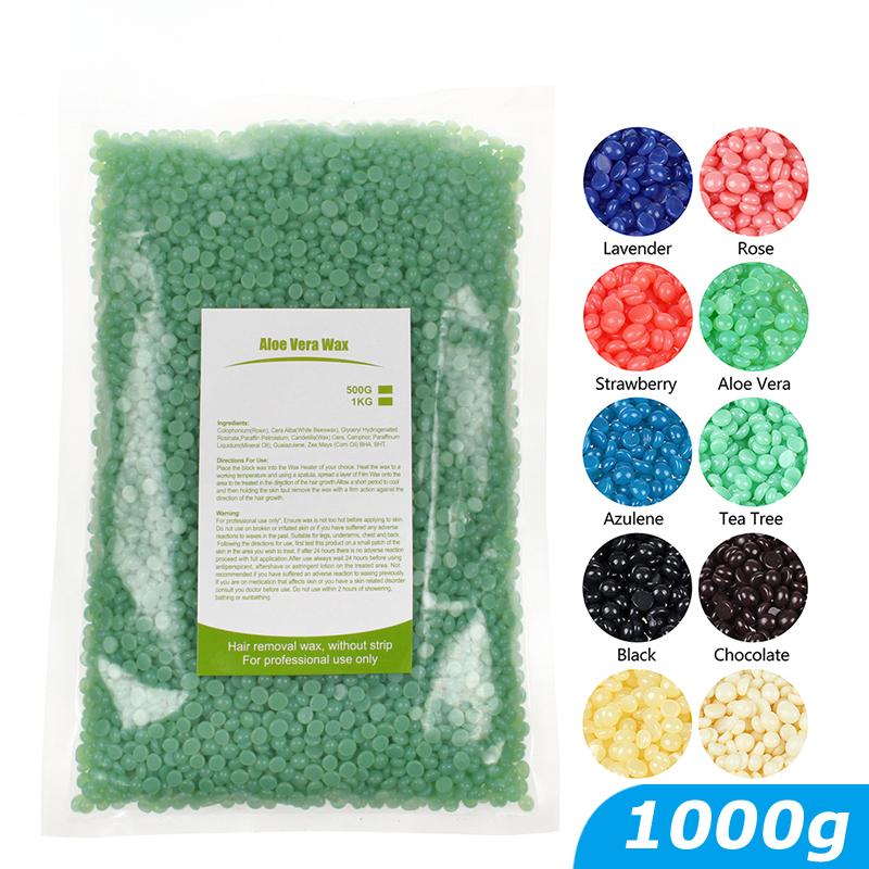1000g Heißfilm Schmerzlose Wachsperlen Hartwachsbohnen Erhitzungs-Wachsgerät Haarentfernungswachsbohnen Bikini Gesicht, Bein und Körper Haarentfernung