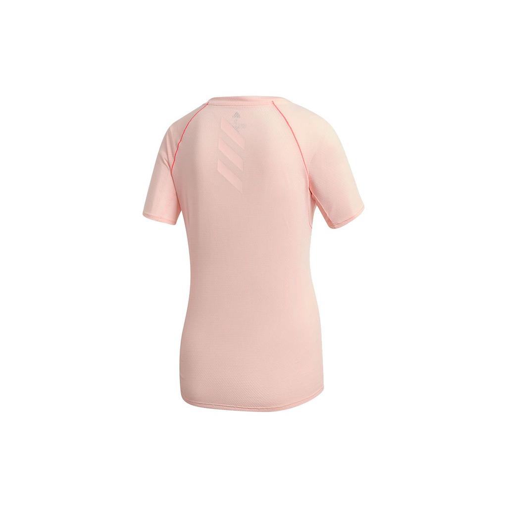 Adidas Adi Runner Reflective Running Short Sleeve Tee Women Tops Pink FT6451