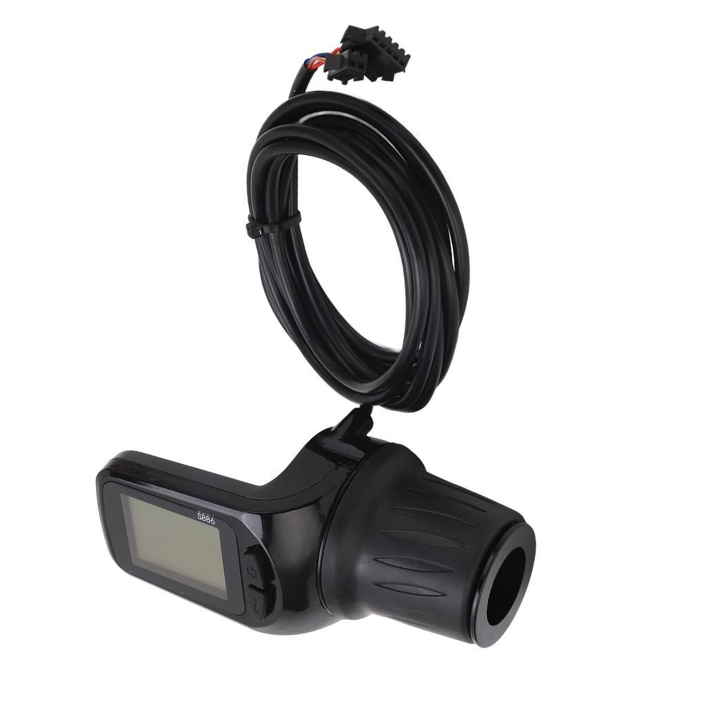 Electric Bike Half Throttle Grip with LCD Display Panel Headlight Interface 5P+2P Ordinary Cable 24V 36V 48V 60V