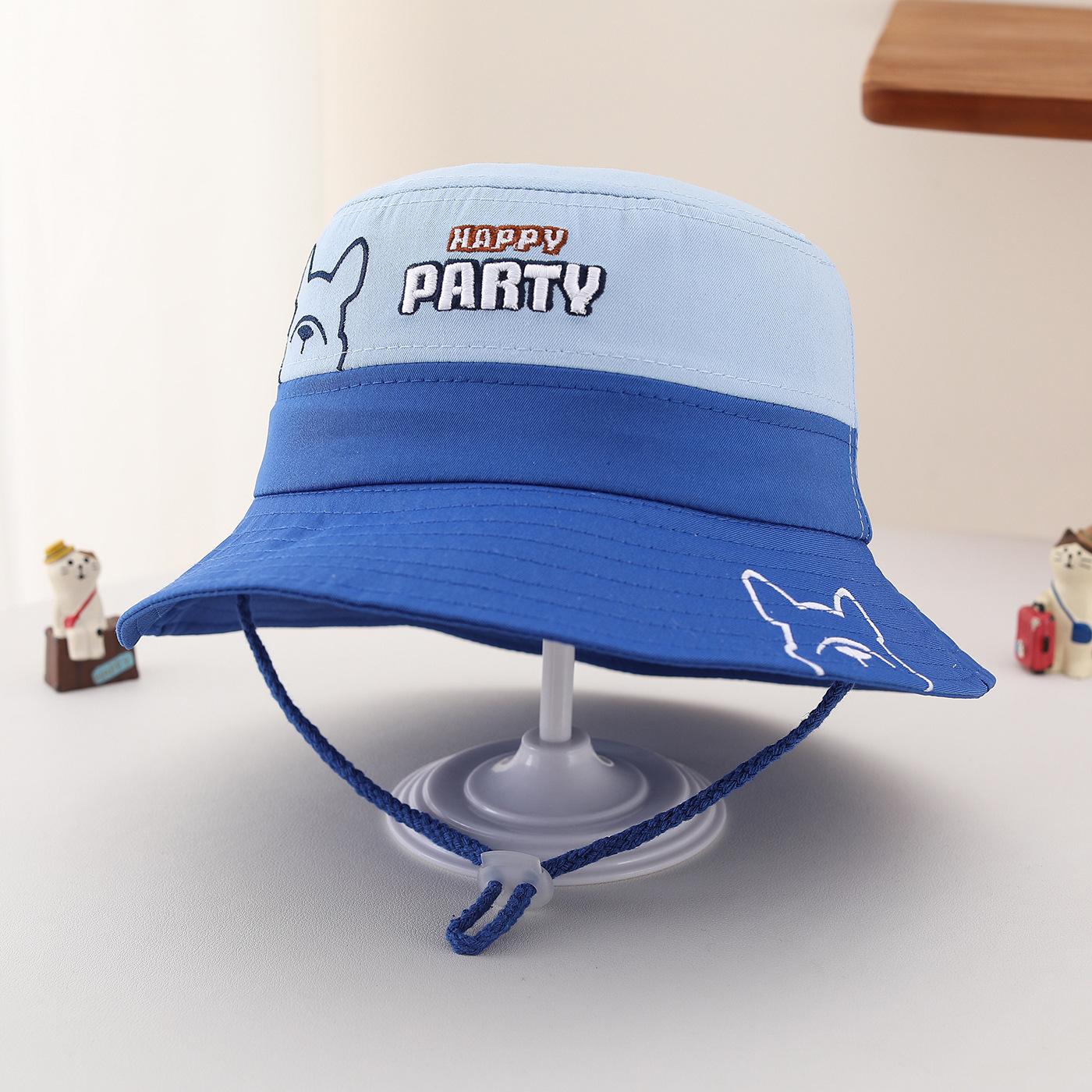 Kids Bucket Hats Spring/Autumn Cartoon Bear Hats Korean Style New Fashion Color-Block Cross-Border Children s Hats