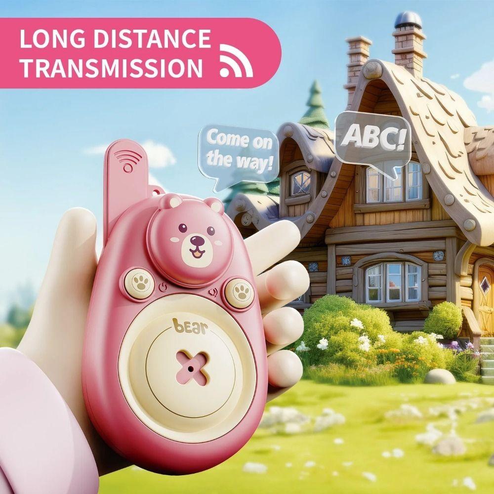 1 Pair Long Range Kids Walkie Talkies Lovely Bear Interactive Radio Transmitter Christmas Gift