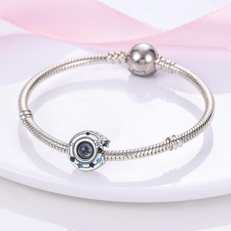 Charms Copper Mysterious Starry Sky Blue Star Beads Fit Charms Plata Original Bracelet Beads Women Jewellery Making Diy