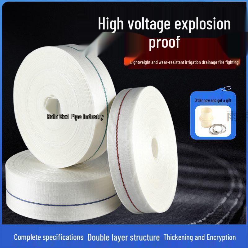 Heavy-Duty Woven Canvas Water Hose: Explosion-Proof, Wear-Resistant, High-Pressure for Irrigation & Fire-Fighting (2-4 inches)