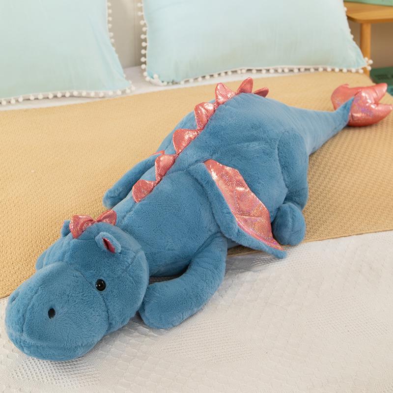 Cute Plush Dragon Hug Pillow - Large Cartoon Dinosaur for Sleeping & Decor
