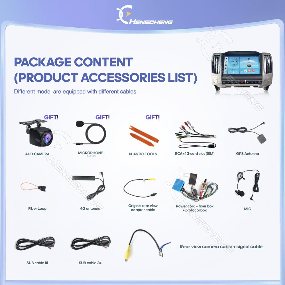 9.0Inch For Lexus RX300 350 400 2004-2008 Car Multimedia Video Player GPS Navigation Android13 8+256G 8Core CarPlay 4G 360Camera