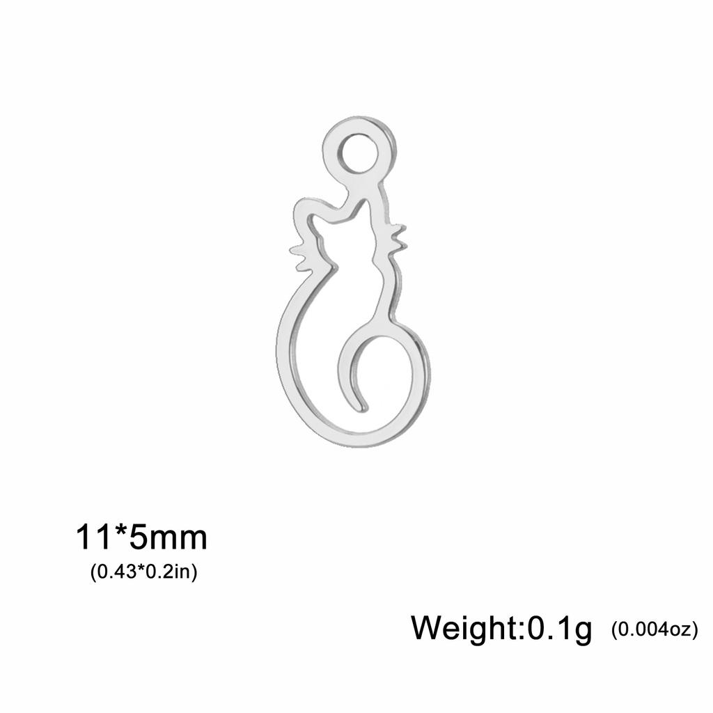 5 pieces/pack Mini Cat Flower Jewelry Owl Cherry Star Heart shaped Bow Stainless Steel Pendant DIY Necklace Bracelet Jewelry