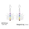Cazador Lotus Flower Om Symbol Drop Earrings for Women Stainless Steel 7 Chakra Yoga Meditation Jewelry Earrings Amulet Gift